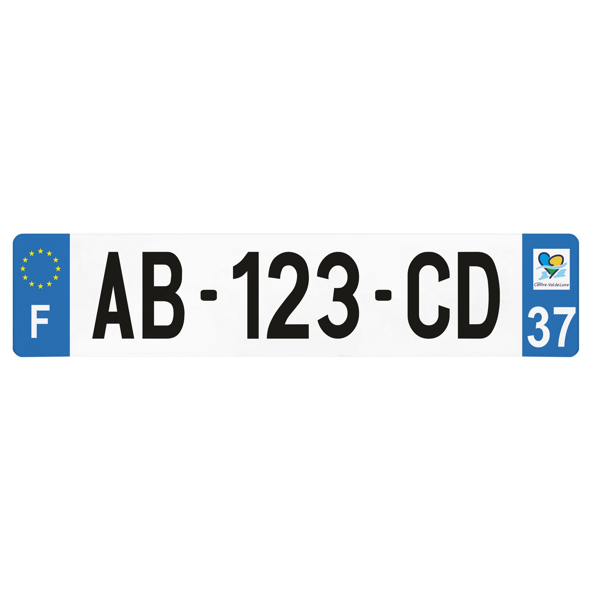 Plaque d'immatriculation Indre-et-Loire (37) pour AUTO en 455x100