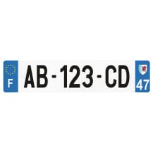 LOT ET GARONNE X10 WACOX BANDE PLAQUE IMMATRICULATION PPI BLANCHE 210X130 SIV DEPT 47 LOT ET GARONNE X10 WACOX BANDE PLAQUE IMMATRICULATION PPI BLANCHE 210X130 SIV DEPT 47