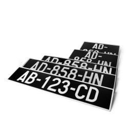 Plaques Immatriculation Voiture Collection noires en Aluminium