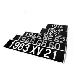 Plaques Minéralogiques Collection noires en Aluminium ( ancien n° )