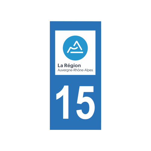 Autocollants Plaque Immatriculation HADEXIA - Département 15 Cantal - Lot De 2 - 45x100mm