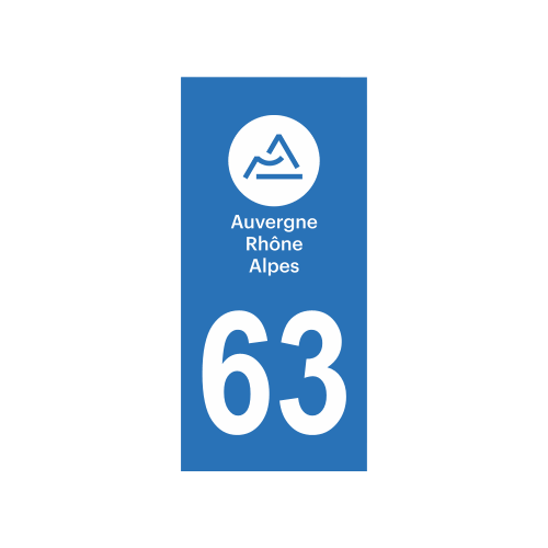 Immatriculation 63 (Puy-de-Dôme) - Sticker/autocollant