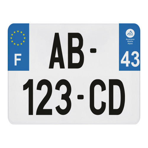 2 Stickers Plaque Immatriculation 43 Haute-Loire - Autocollants Résistants Aux Intempéries, Lavage Haute Pression, Garantie 5 Ans