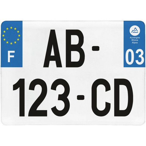 Plaque d'immatriculation Allier (03) pour 4X4 en 275x200