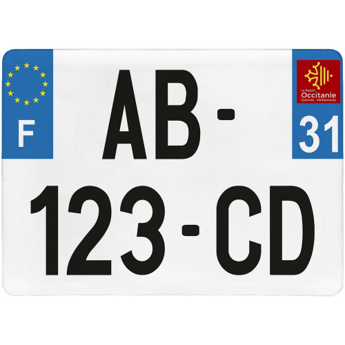 Plaques d'immatriculation plexiglass voiture 4x4 département logo Midi 