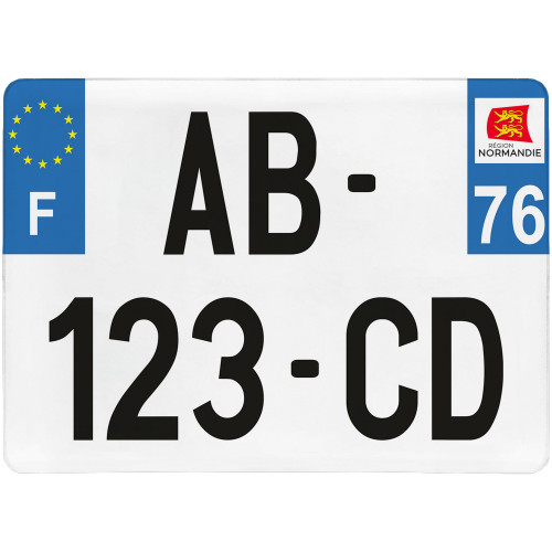 HADEXIA Lot De 4 Autocollants Plaque Immatriculation 76 Seine-Maritime – Région Normandie & F France – Haute Qualité UV