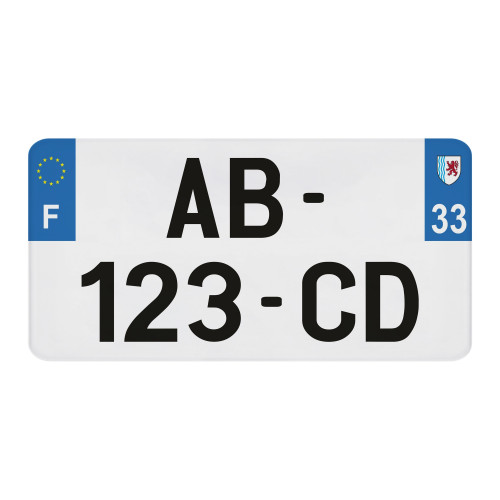 Plaque d'immatriculation Gironde (33) USA en 300x150