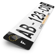 Plaque immatriculation voiture côté noire