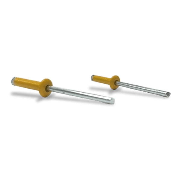 Paire de rivets jaunes