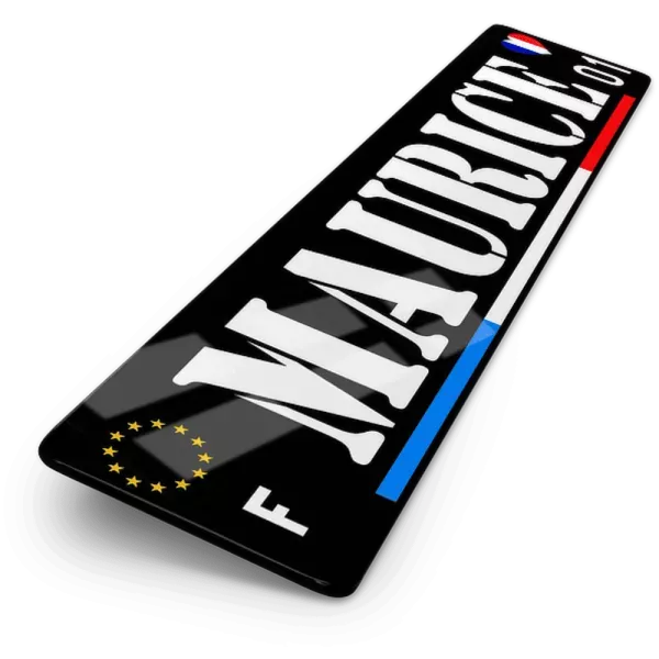 Plaque Voiture Prénom Personnalisée - 52x11cm - Plastique Acrylique - Décorative - Avec Logo Région Et Rivets