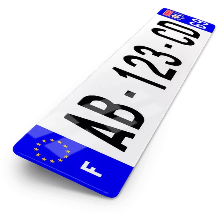 Pack 2 Paires Autocollants Stickers Plaque Immatriculation Premium LOSC Lille Noir - Numéro Personnalisé - Lot De 4 Stickers