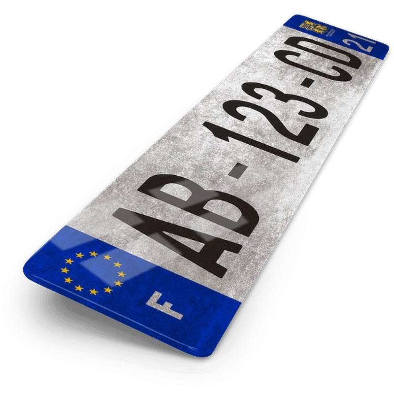 Plaque Immatriculation Auto 52x11 (Effet Usure) Plaque Immatriculation Auto 52x11 (Effet Usure)