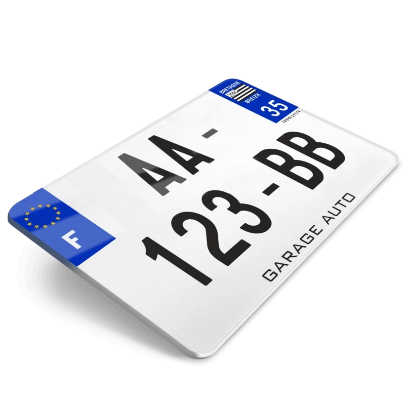 Plaque Immatriculation Moto 21x14.5 cm (100% Homologuée)