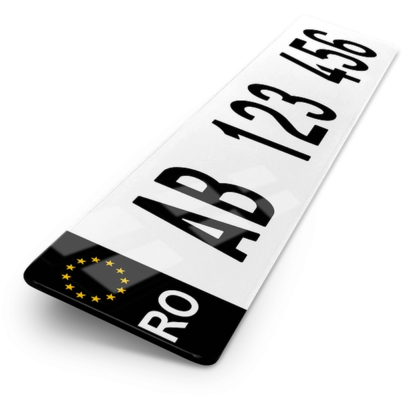 Plaque Auto 52x11 cm - PAYS Roumanie noir Plaque Auto 52x11 cm - PAYS Roumanie noir