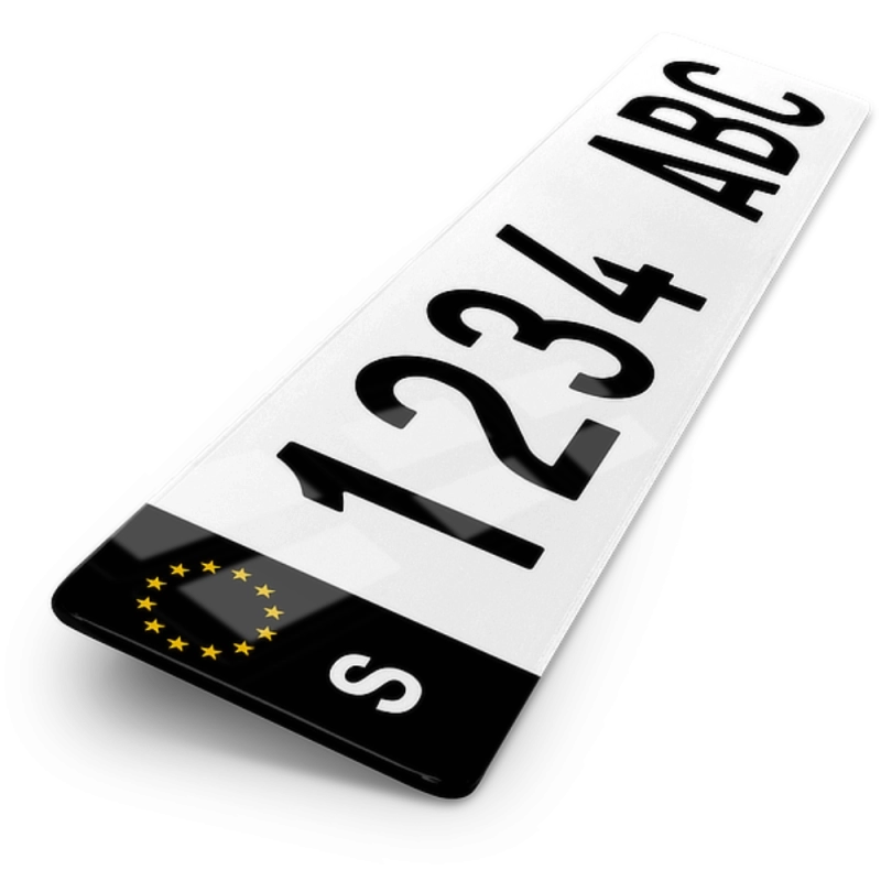 Plaque Auto 52x11 cm - PAYS Suède noir Plaque Auto 52x11 cm - PAYS Suède noir