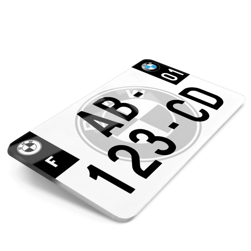 Plaque Moto BMW Fond Double Logos Cotés Noir - 21x13 cm Plaque Moto BMW Fond Double Logos Cotés Noir - 21x13 cm