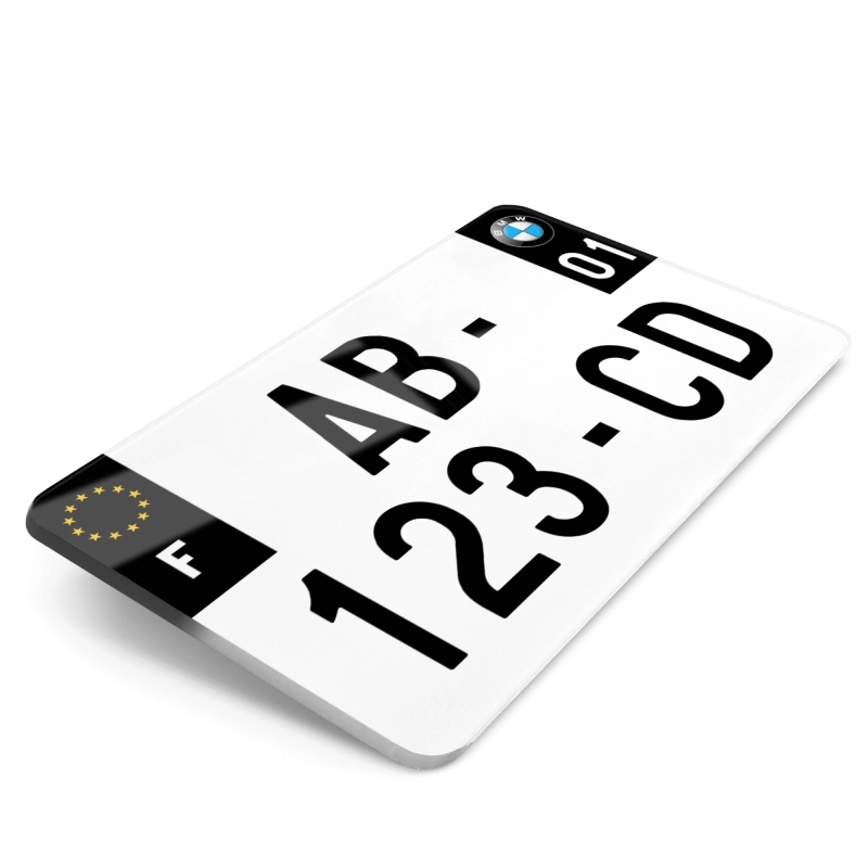 Plaque Moto BMW Logo et Cotés Noir - 21x13 cm Plaque Moto BMW Logo et Cotés Noir - 21x13 cm