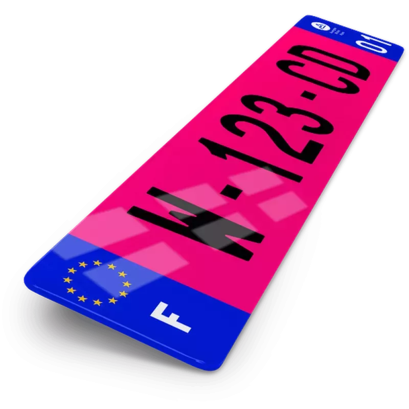 Plaque d’immatriculation W garage rose (nouveau modèle 2026)