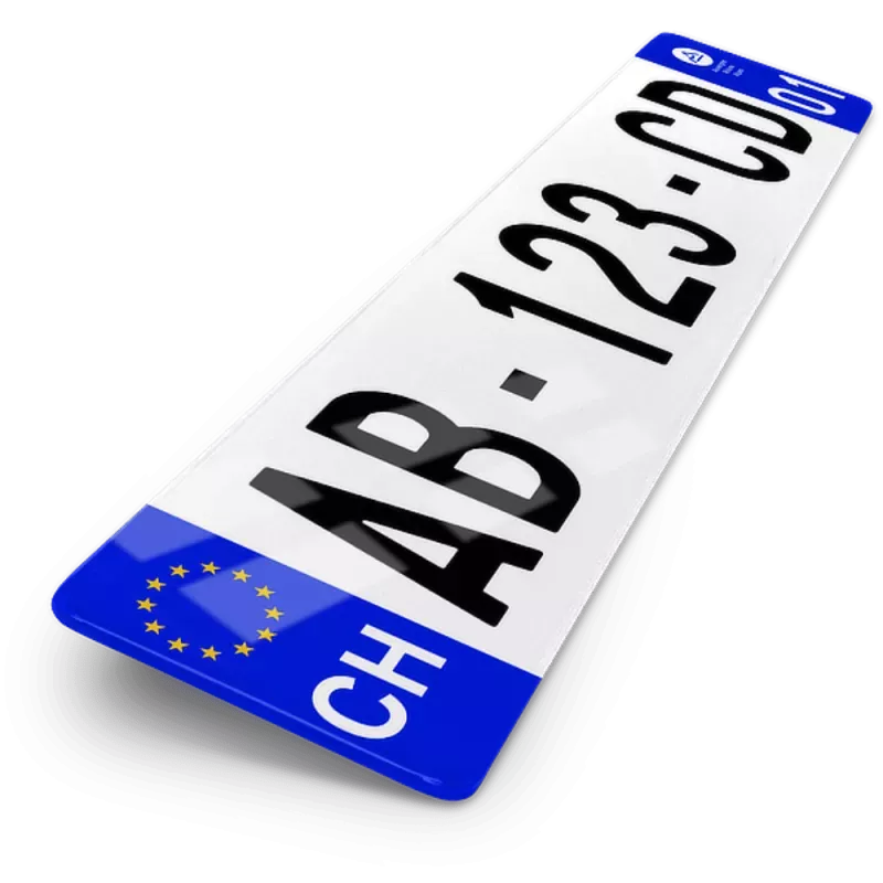 Plaque Immatriculation Auto Suisse 52x11 cm