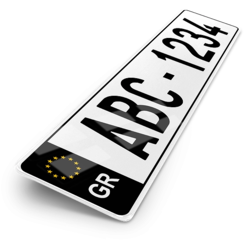 Plaque Auto 52x11 cm - PAYS Grèce noir Plaque Auto 52x11 cm - PAYS Grèce noir