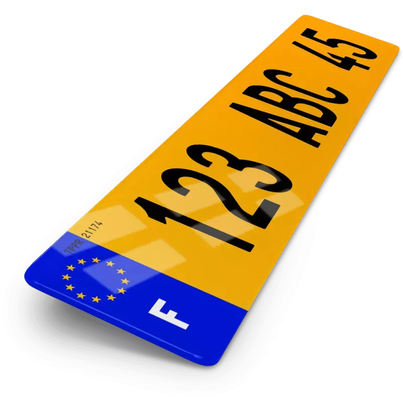 Plaque Immatriculation Auto 52x11 cm Fond Jaune Ancien Numéro (100% Homologuée)