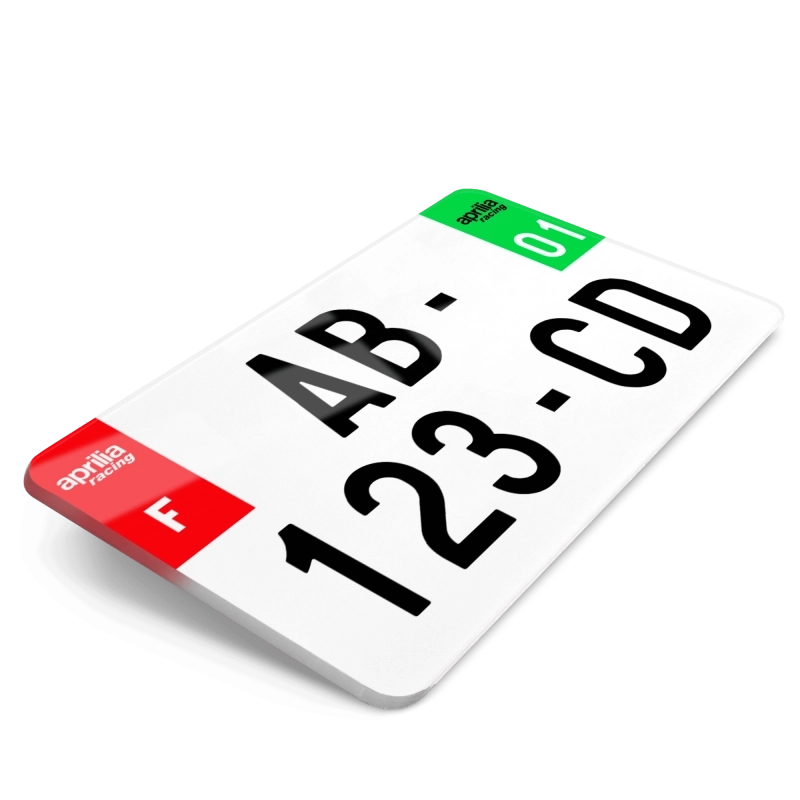 Plaque Moto Aprilia Double Logos Cotés Rouge et Vert - 21x13 cm Plaque Moto Aprilia Double Logos Cotés Rouge et Vert - 21x13 cm