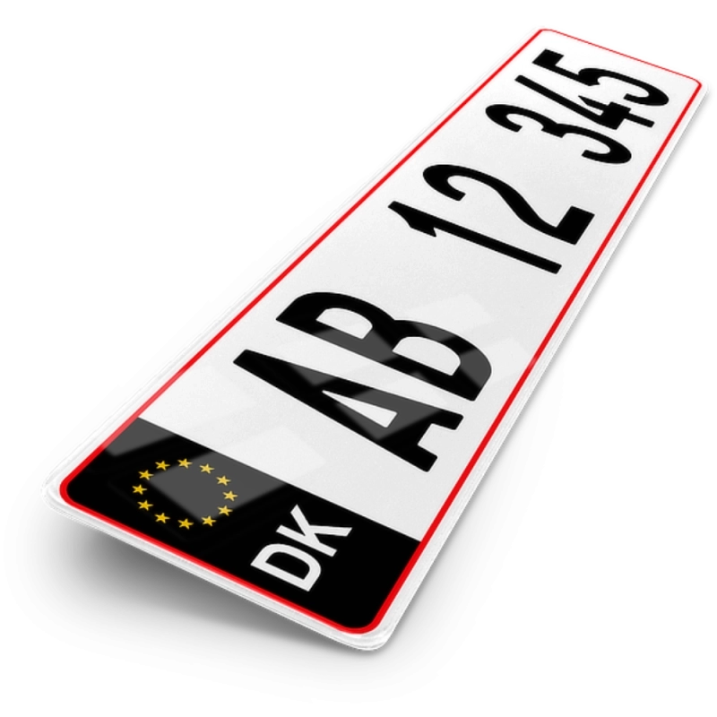 Plaque Auto 52x11 cm - PAYS Danemark noir Plaque Auto 52x11 cm - PAYS Danemark noir
