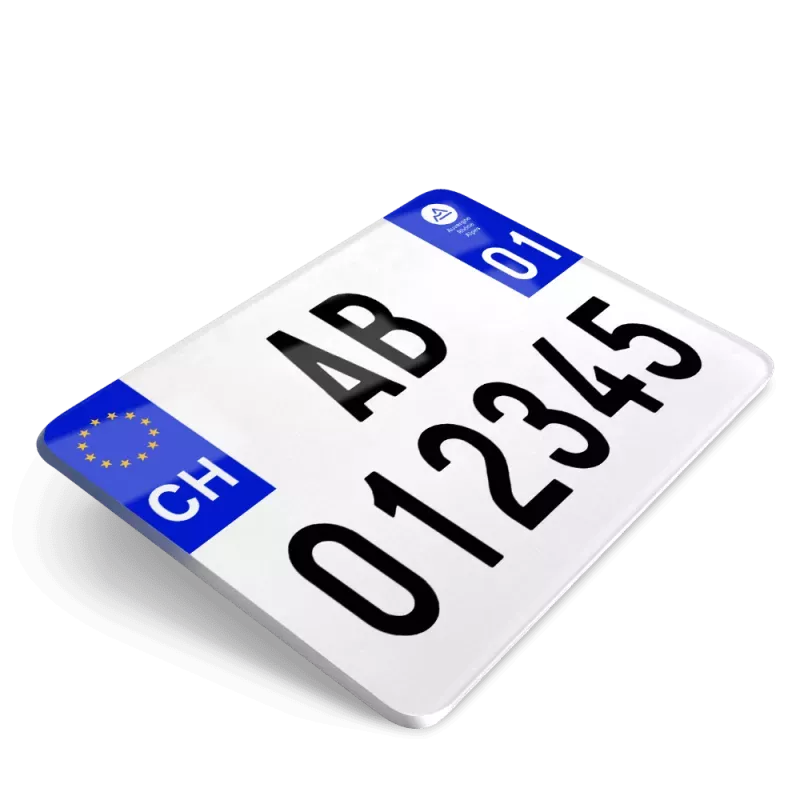 Plaque Immatriculation Auto Suisse 18x14 cm