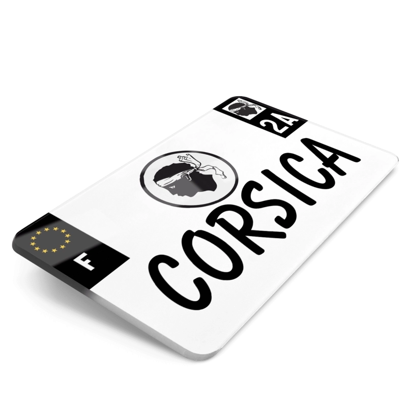 Plaque Moto 21x13 cm - Corse Côtés Noirs Plaque Moto 21x13 cm - Corse Côtés Noirs