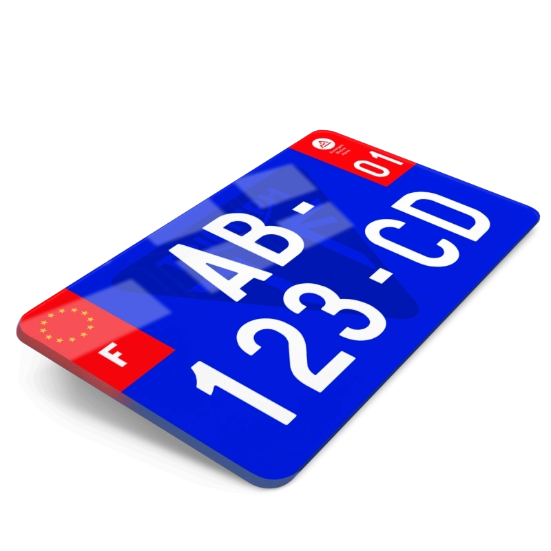 Plaque Moto Triumph Fond Bleu Côtés Rouge - 21x13 cm Plaque Moto Triumph Fond Bleu Côtés Rouge - 21x13 cm