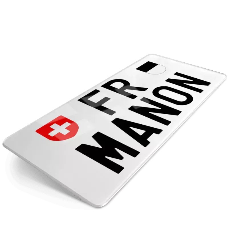 Plaque Immatriculation Suisse Prénom 30x16 cm