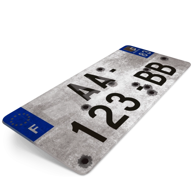Plaque Immatriculation USA 30x15 (Effet Balles) Plaque Immatriculation USA 30x15 (Effet Balles)