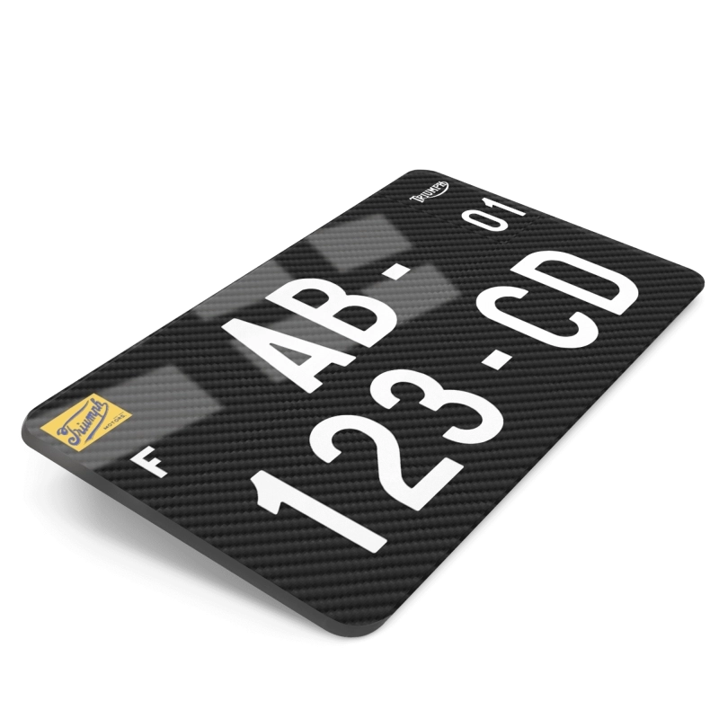 Plaque Moto Triumph Carbone Double Logos - 21x13 cm Plaque Moto Triumph Carbone Double Logos - 21x13 cm
