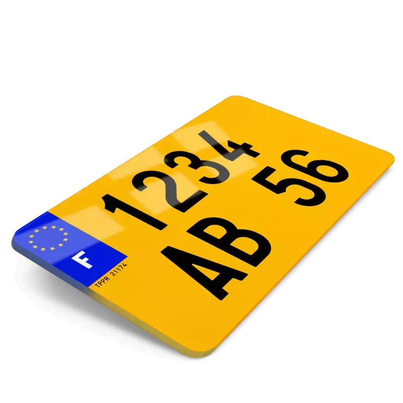 Plaque Immatriculation Moto 21x13 cm Fond Jaune Ancien Numéro (100% Homologuée)