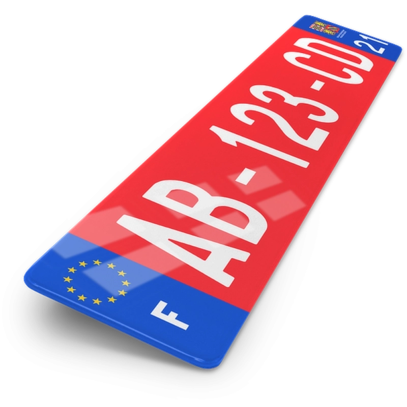 Plaque Immatriculation Rouge