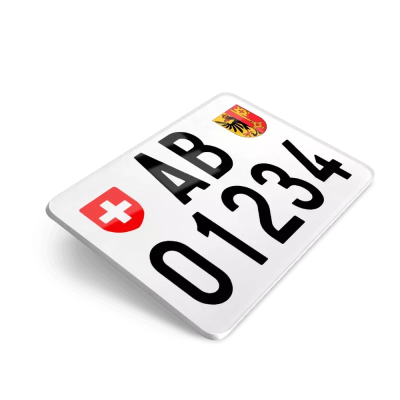 Plaque Immatriculation Moto Suisse 18x14 cm