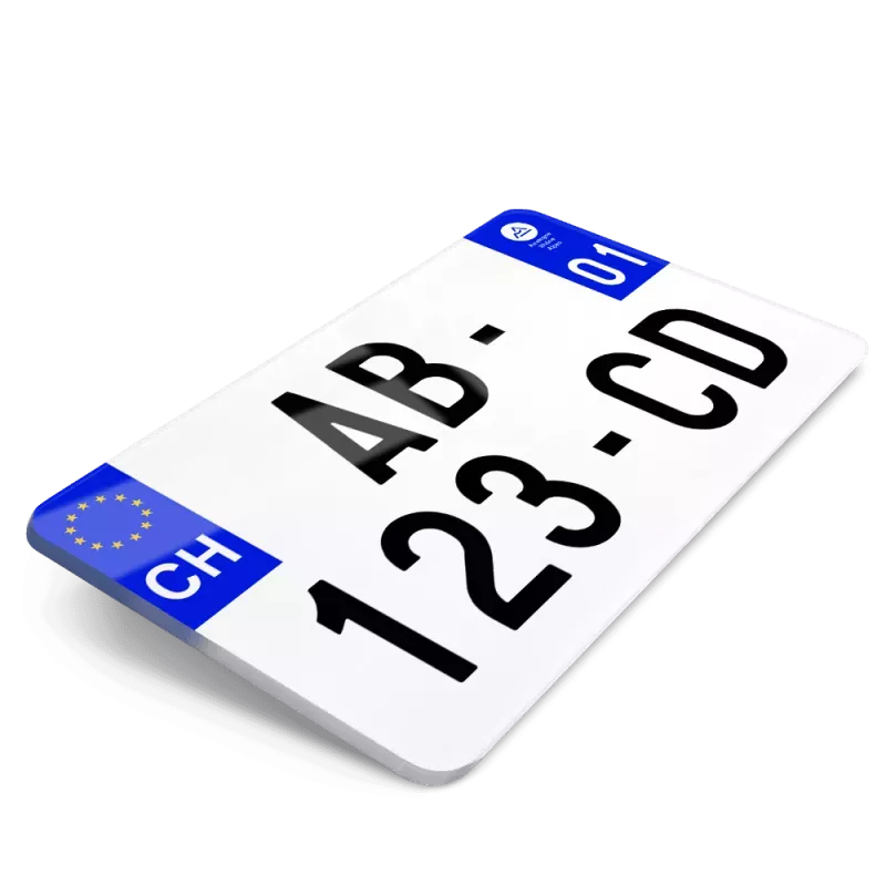 Plaque Immatriculation Auto Suisse 21x13 cm