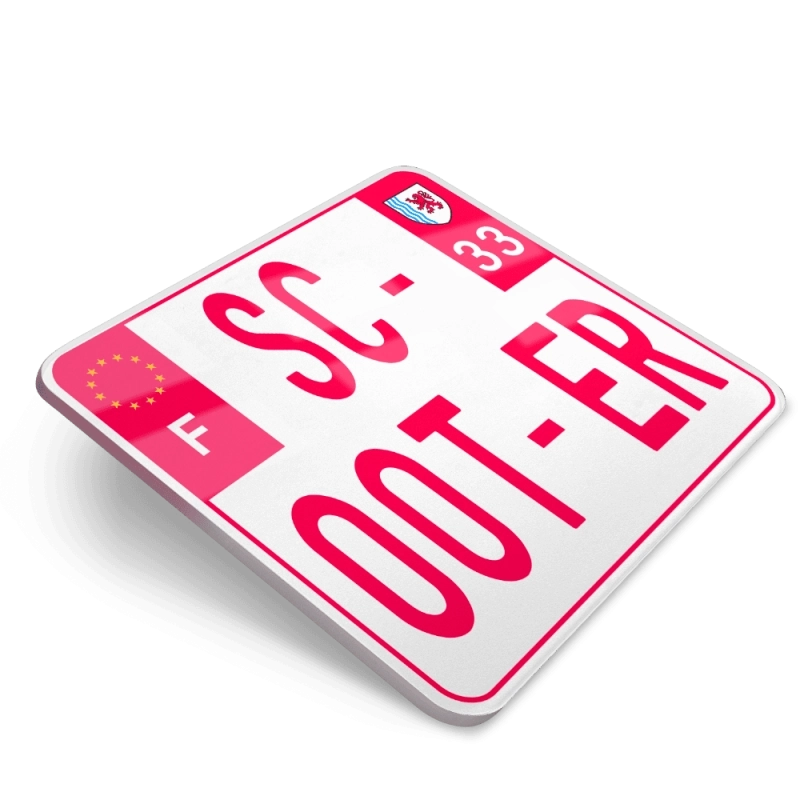 PLAQUE MOTO 16.5x16.5 cm (spécial Vespa 100% Personnalisée)