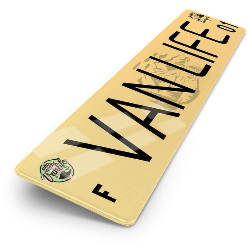 Plaque Immatriculation Caravane 52x11 cm (100% Personnalisée) Plaque Immatriculation Caravane 52x11 cm (100% Personnalisée)