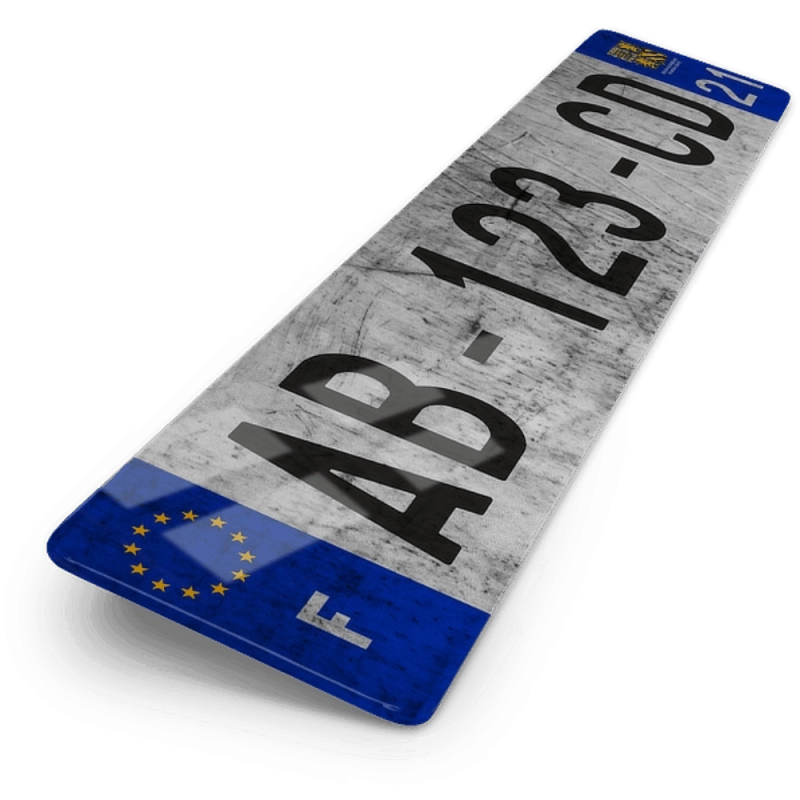Plaque Immatriculation Auto 52x11 (Effet Rayure) Plaque Immatriculation Auto 52x11 (Effet Rayure)