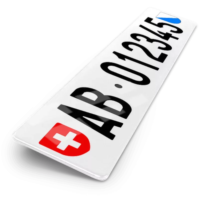 Plaque Immatriculation Auto Suisse Arrière 50x11 cm