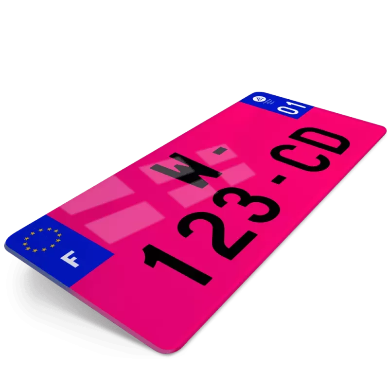 Plaque d’immatriculation W garage rose format USA 30x15 (nouveau modèle 2026)